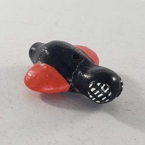 Vintage Fly Whistle Hand Painted Clay Big *AS IS Repaired*